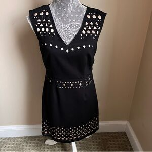Laundry by Shelli Segal Black Eyelet Fit & Flare Dress Sz 6